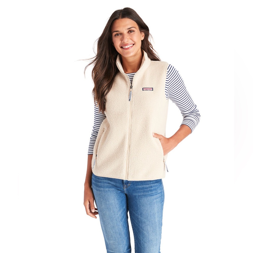 Vineyard Vines Sherpa Harbor Vest Women’s Size Large